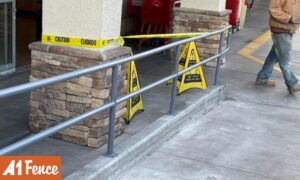 outdoor handrail repair in concrete
