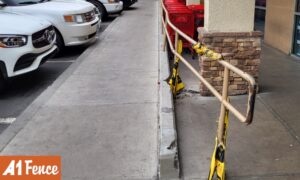 outdoor handrail repair in concrete